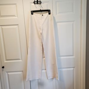 Ralph Lauren White 100% Silk Trouser Pants Size 6